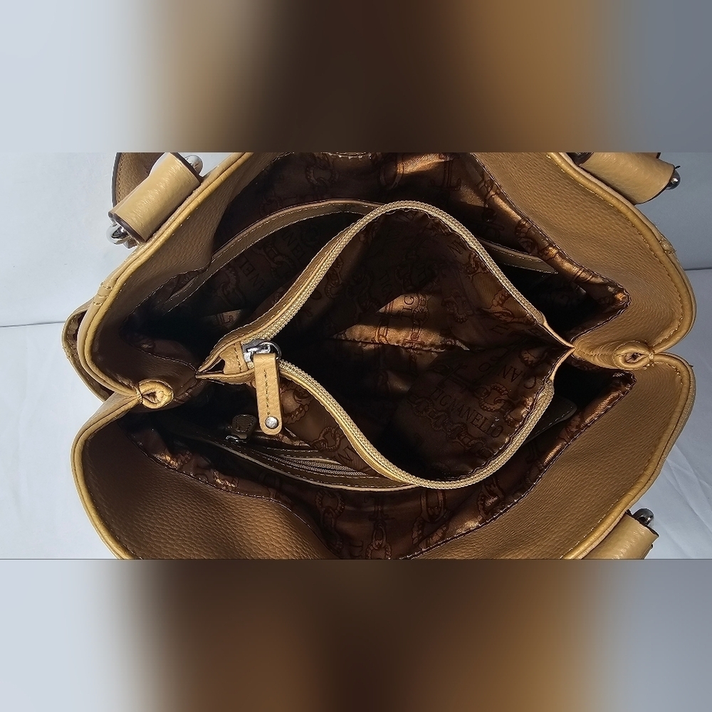 Tigananello Brown Pebbled Leather Handbag Purse Tote - Picture 10 of 15